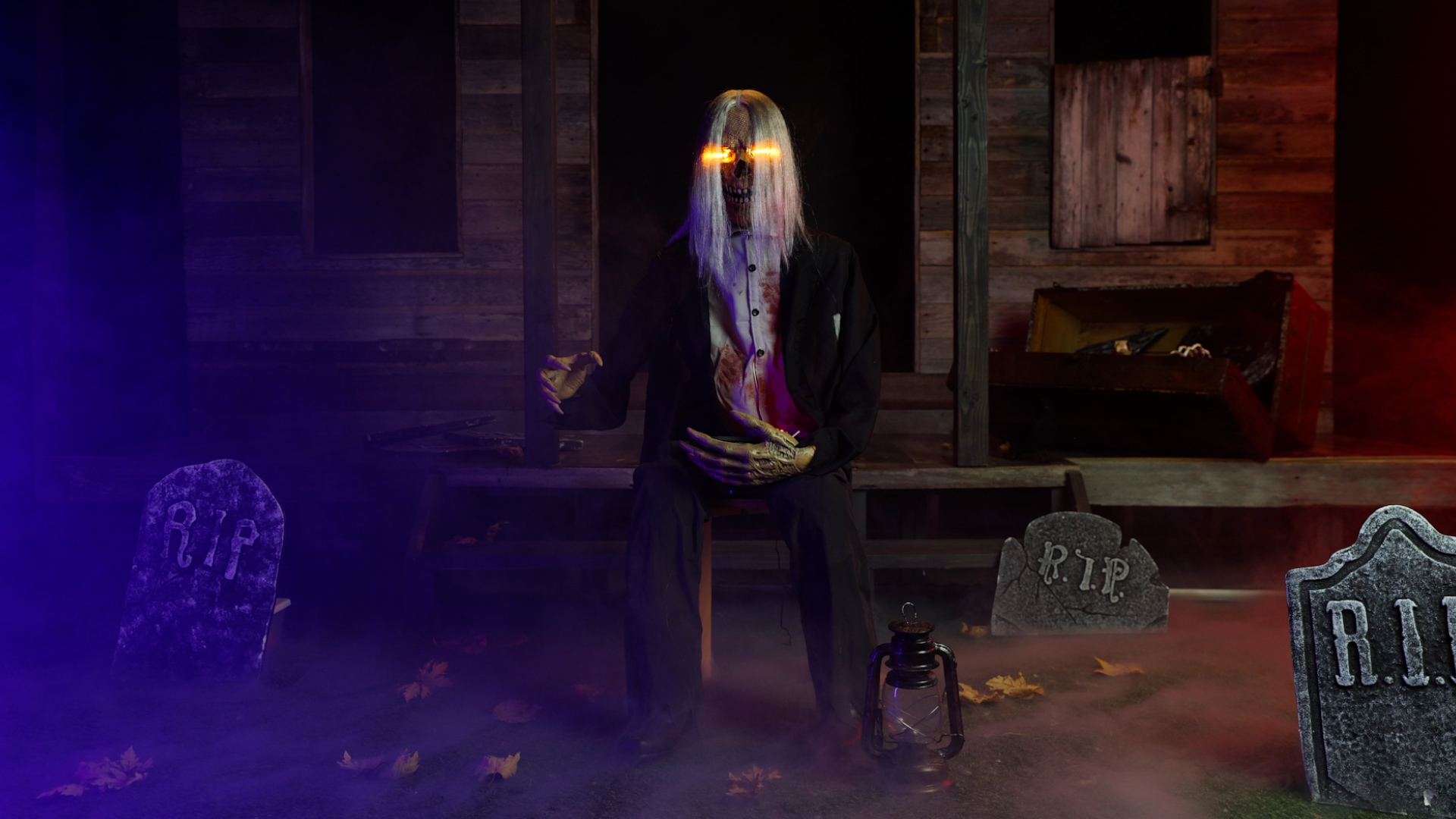 FUN97937ZB 5 Ft Grabby Gutfried the Seated Zombie Animatronic Decoration